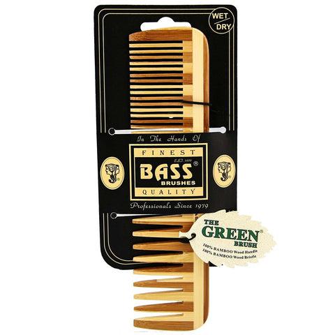 BASS - Bamboo Wood Comb - LARGE WIDE & FINE - The Bare Theory