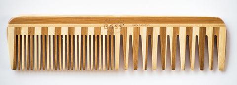 BASS - Bamboo Wood Comb - LARGE WIDE & FINE - The Bare Theory