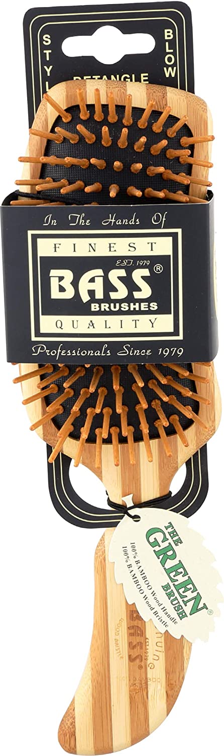 BASS - Bamboo Wood Hair Brush - SEMI S SHAPED - The Bare Theory