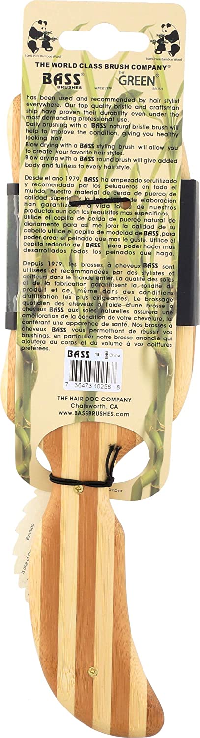 BASS - Bamboo Wood Hair Brush - SEMI S SHAPED - The Bare Theory