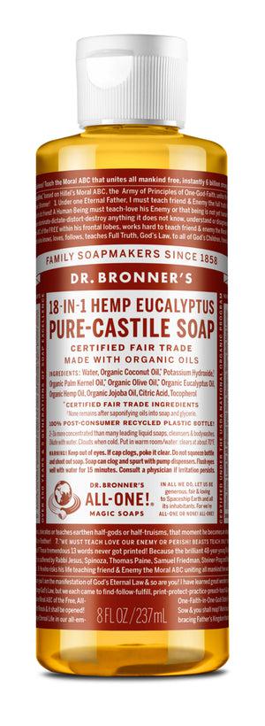 Dr Bronner's - 18 - in - 1 Hemp Pure - Castile Soap 237ml - EUCALYPTUS - The Bare Theory