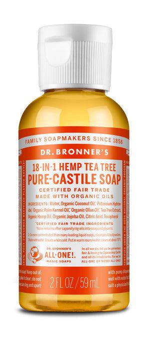 Dr Bronner's - 18 - in - 1 Hemp Pure - Castile Soap 59ml - TEA TREE - The Bare Theory