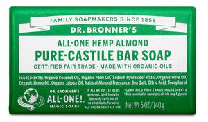 Dr Bronner's - Bar Soap - ALMOND - The Bare Theory