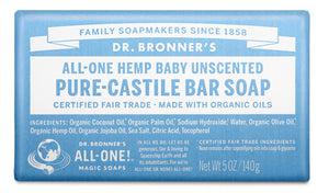 Dr Bronner's - Bar soap - BABY (unscented) - The Bare Theory