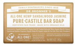 Dr Bronner's - Bar Soap - SANDALWOOD + JASMINE - The Bare Theory