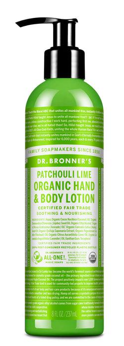 Dr Bronner's - Hand & Body Lotion 237ml - PATCHOULI LIME - The Bare Theory