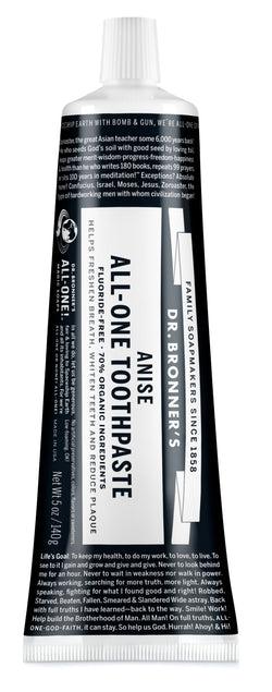 Dr Bronner's - Toothpaste 140g - ANISE - The Bare Theory