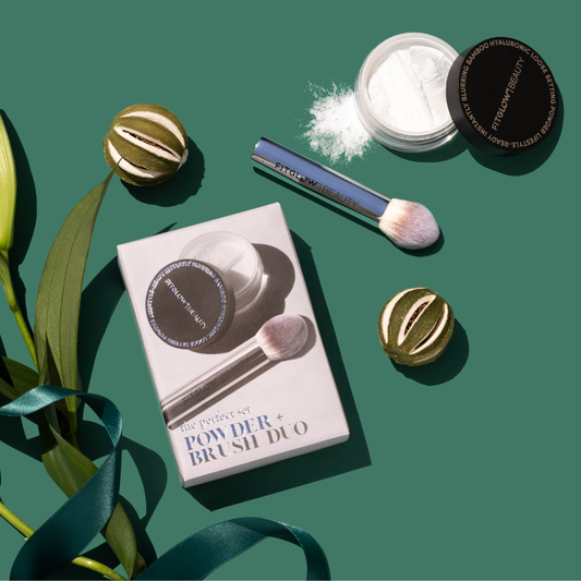 Fitglow Beauty - Bamboo Hyaluronic Loose Setting Powder + Brush Duo - The Bare Theory