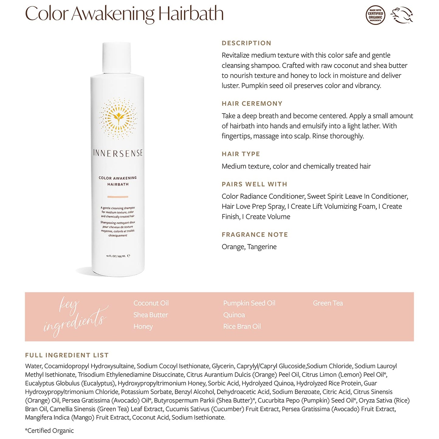 Innersense - Color Awakening Hairbath 10oz - The Bare Theory