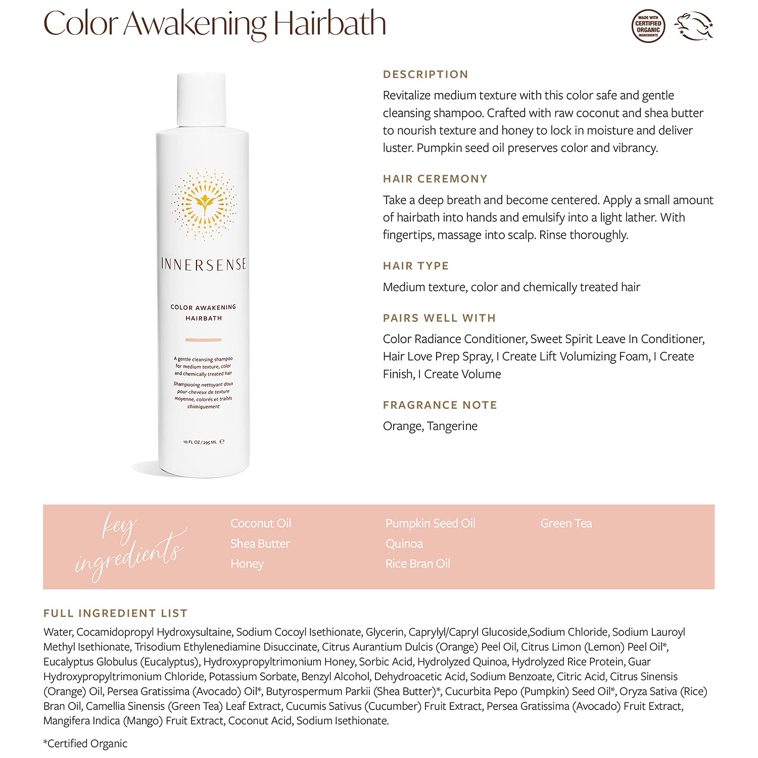 Innersense - Color Awakening Hairbath 10oz - The Bare Theory