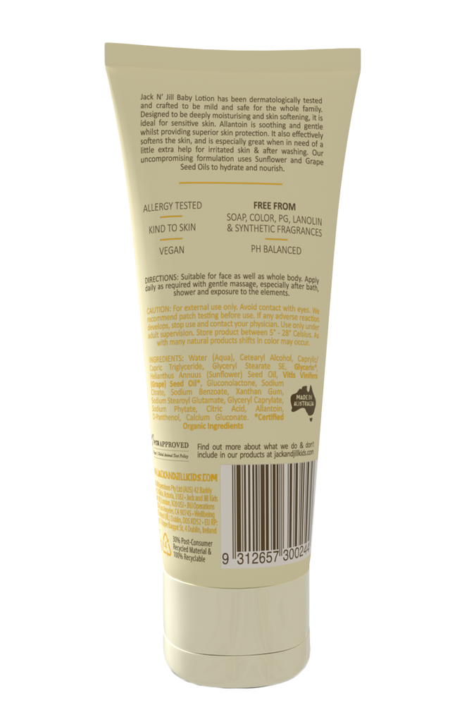 Jack n' Jill - Baby Lotion - Fragrance Free - The Bare Theory