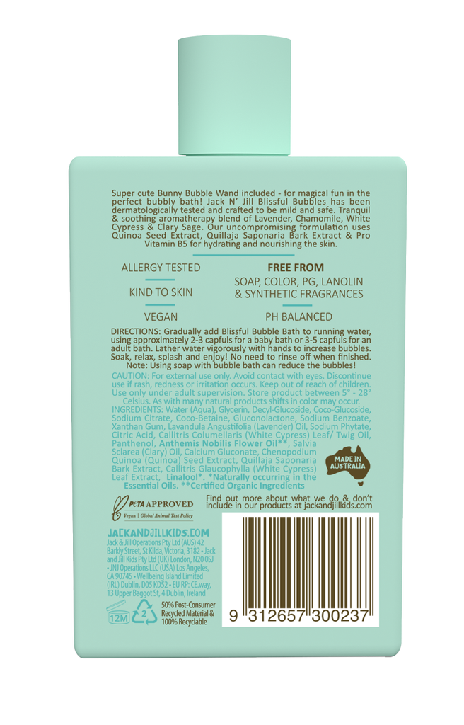 Jack N' Jill - Bubble Bath with Bubble Wand - Natural 300mL - The Bare Theory