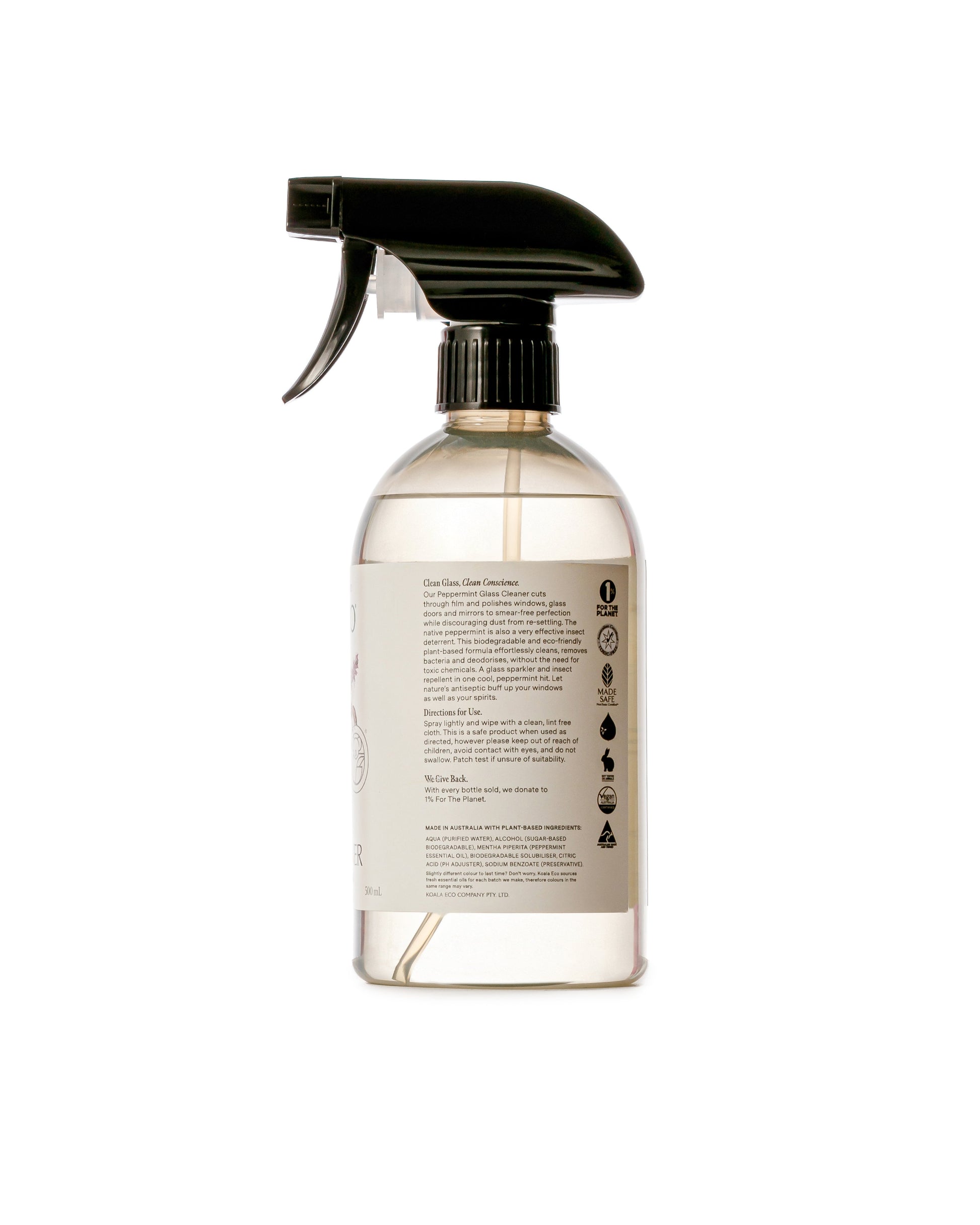 Koala Eco - Glass Cleaner. Peppermint Essential Oil - The Bare Theory