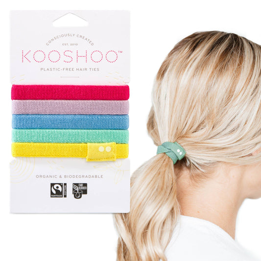 Kooshoo Plastic-free Biodegradable Hair Ties - Rainbow - The Bare Theory