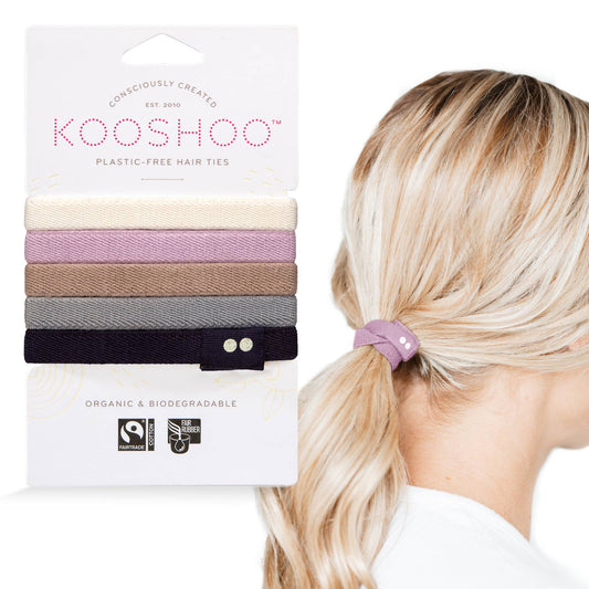 Kooshoo Plastic-free Biodegradable Hair Ties - Silver - The Bare Theory