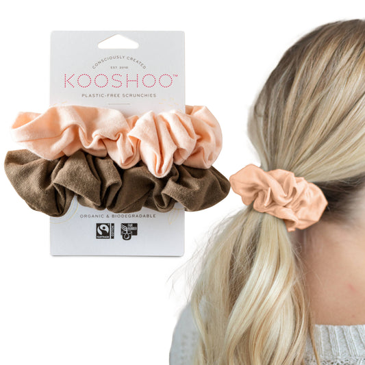 Kooshoo Plastic-free Scrunchies - Blush Walnut - The Bare Theory