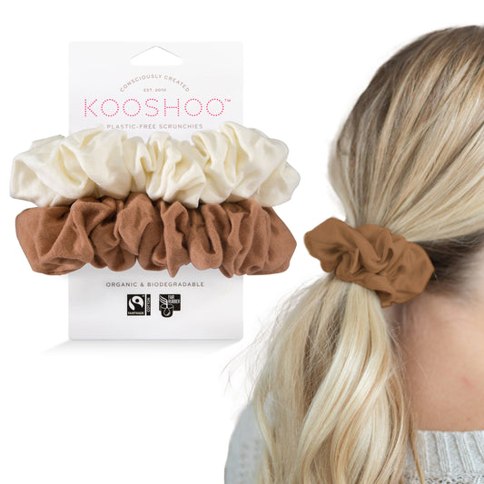 Kooshoo Plastic-free Scrunchies - Cappuccino - The Bare Theory