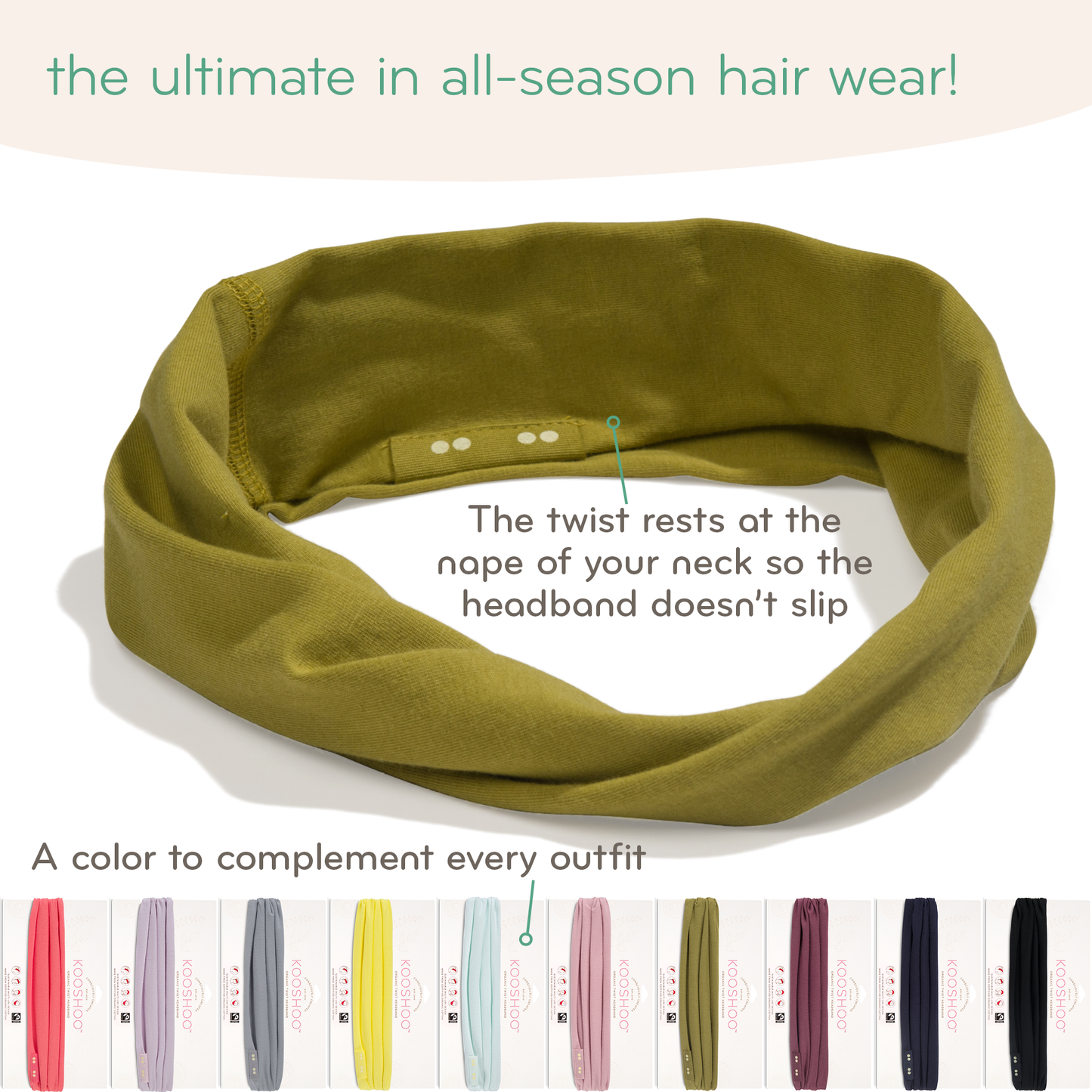 KOOSHOO - Twist Headbands - Matte Mauve - The Bare Theory