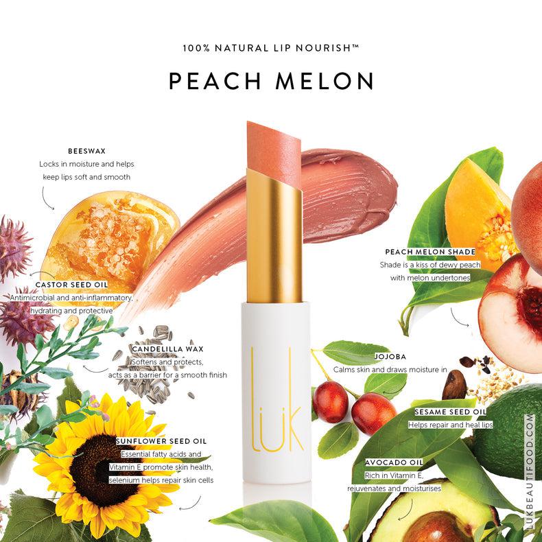 Luk Beautifood - Lip Nourish - Peach Melon - The Bare Theory