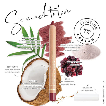 Luk Beautifood - Lipstick Crayon - Berry Bite - The Bare Theory