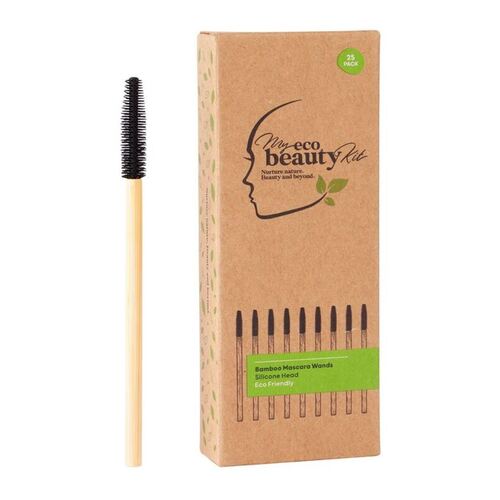 MODELROCK - My Eco Beauty Kit - Bamboo Disposable Mascara Wands - Silicone Head 25pk - The Bare Theory