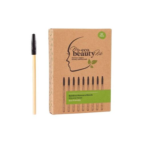 MODELROCK - My Eco Beauty Kit - Bamboo Disposable Mascara Wands - Silicone Head 50pk - The Bare Theory