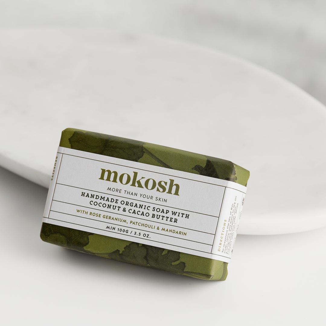 Mokosh - Organic Soap Rose, Geranium, Mandarin - The Bare Theory