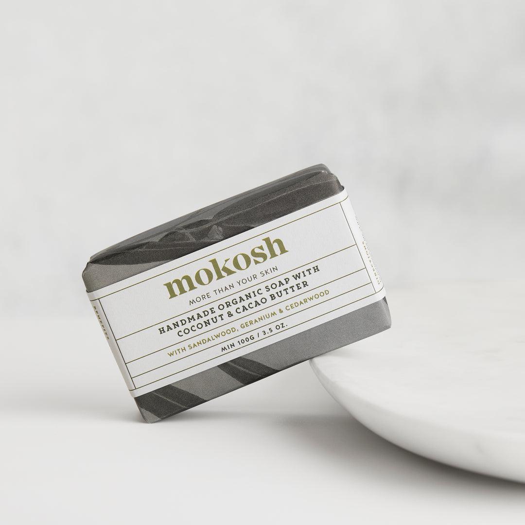 Mokosh - Organic Soap Sandalwood, Geranium & Cedarwood - The Bare Theory