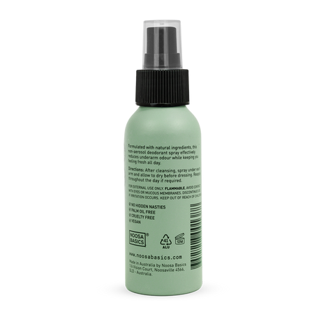 Noosa Basics - Natural Deodorant Spray - Lemon Myrtle 100ml - The Bare Theory