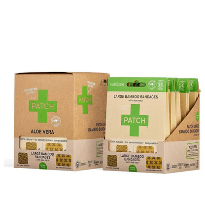 Patch Bandages - Large Mixed Bamboo Bandages with Aloe Vera - The Bare Theory