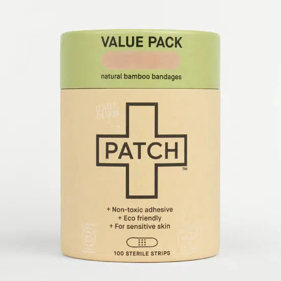 Patch Bandages - VALUE PACK - 100 Natural Bamboo Bandages - The Bare Theory