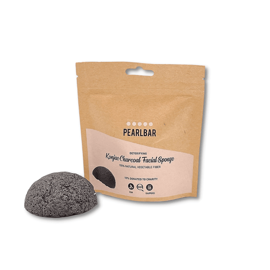 Pearlbar - Konjac & Charcoal Detoxifying Facial Sponge - The Bare Theory