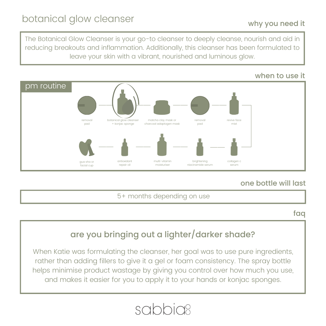 Sabbia Co - Botanical Glow Cleanser | 120ml - The Bare Theory