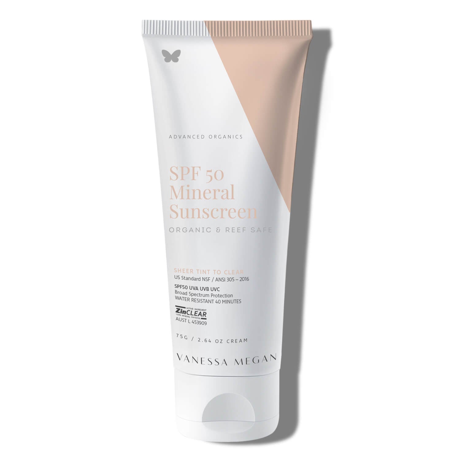 SPF 50 Mineral Sunscreen | Organic & Reef Safe | 75g - The Bare Theory