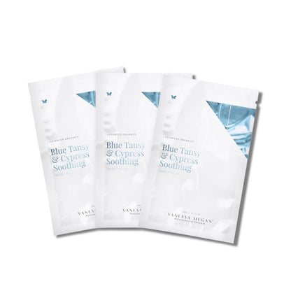 Vanessa Megan - Blue Tansy & Cypress | Soothing Sheet Mask | 3-Pack - The Bare Theory