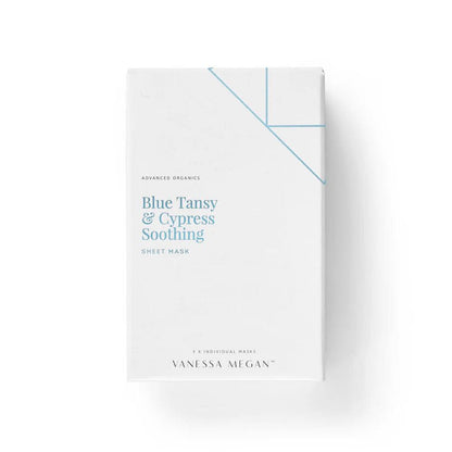 Vanessa Megan - Blue Tansy & Cypress | Soothing Sheet Mask | 3-Pack - The Bare Theory