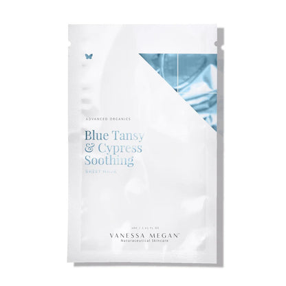 Vanessa Megan - Blue Tansy & Cypress | Soothing Sheet Mask | 3-Pack - The Bare Theory