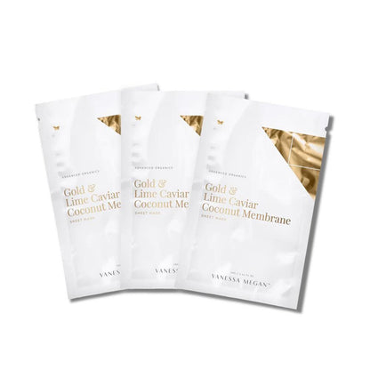 Vanessa Megan - Gold & Lime Caviar | Coconut Membrane Sheet Mask | 3-Pack - The Bare Theory