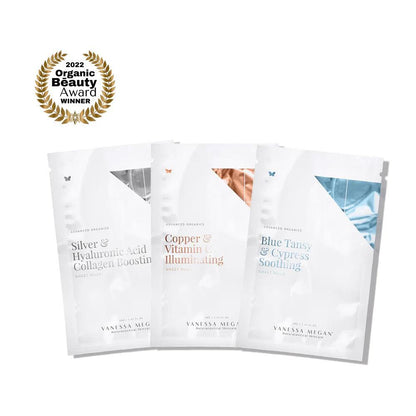 Vanessa Megan - Silver, Copper & Blue | Sheet Mask Trio - The Bare Theory