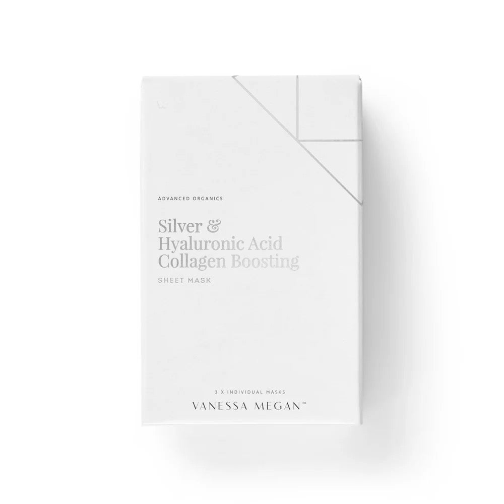 Vanessa Megan - Silver & Hyaluronic Acid | Collagen Boosting Sheet Mask | 3-Pack - The Bare Theory