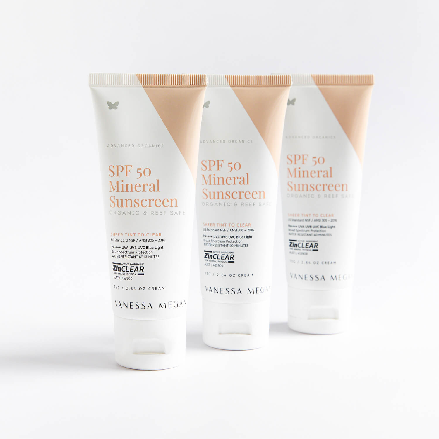 Vanessa Megan - SPF 50 Mineral Sunscreen | Organic & Reef Safe | 75g - The Bare Theory